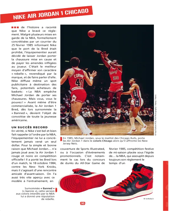 Fiches encyclopédiques sneakers Air Jordan 1